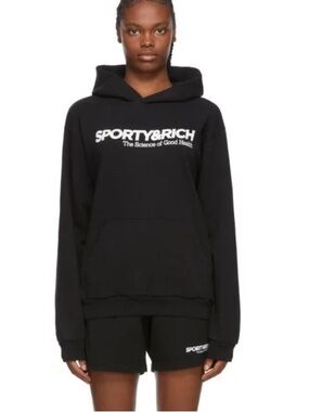 Sporty & Rich The Science of Good Health Black Hoodie